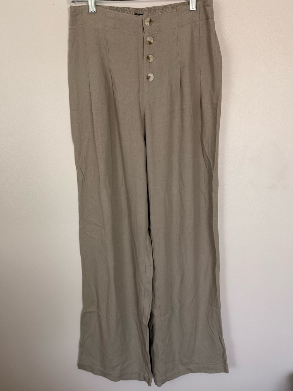 Rewash Taupe Button-Front Pants